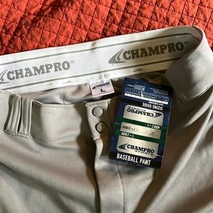 Champro Sports Baseball Pant Grey w Black Piping